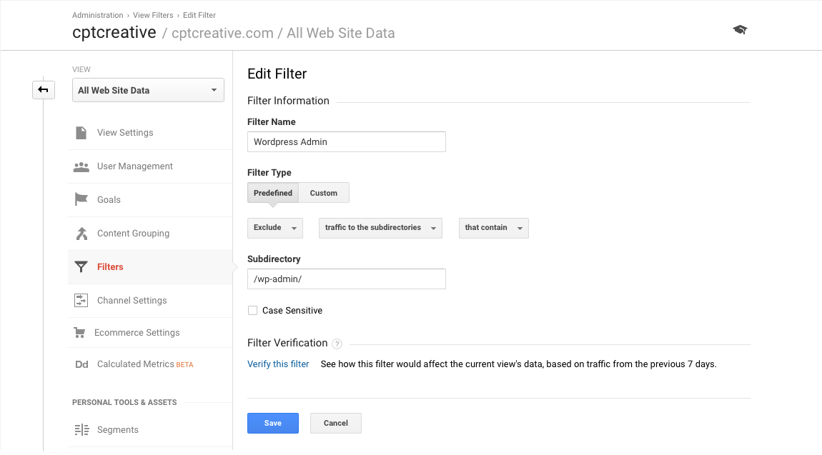 Google Analytics Filter 3