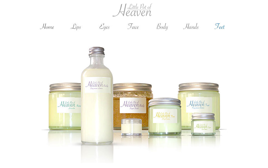 Picture of a website I designed for a company called Little Pot of Heaven